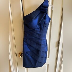 Royal Blue One-Shoulder Cocktail Dress